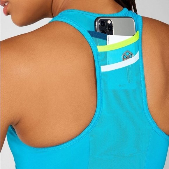 Fabletics Trinity High Impact Sports Bra High Neck Racerback Blue Women Size XXS - Picture 8 of 8